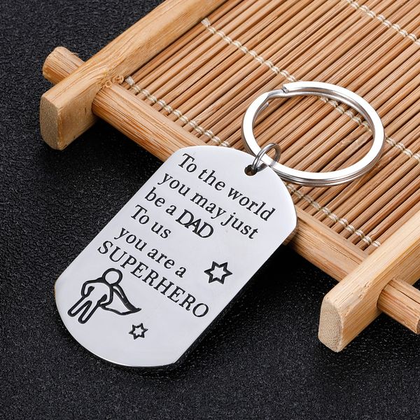 

10pieces/lot dad gifts keychain for father puppy step dad from son daughter car keychains gift for dad birthday gifts for father, Silver