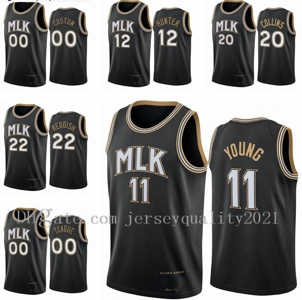 

new men basketball jersey trae 11 young danilo 8 gallinari onyeka 17 okongwu bogdan 13 bogdanovic kris 1 dunn rajon 7 rondo custom name city, Black;red