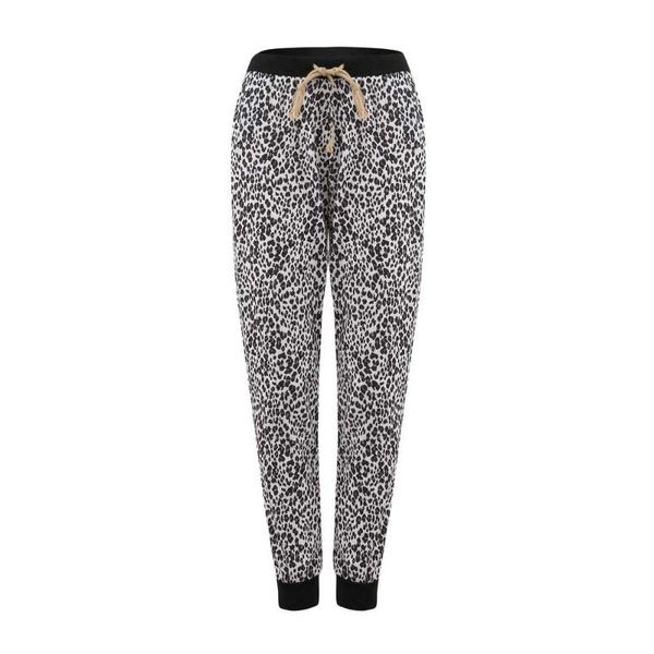 

women's pants & capris brand slim leopard print long pant women lace up pencil female autumn winter workout trousers casual streetwear, Black;white