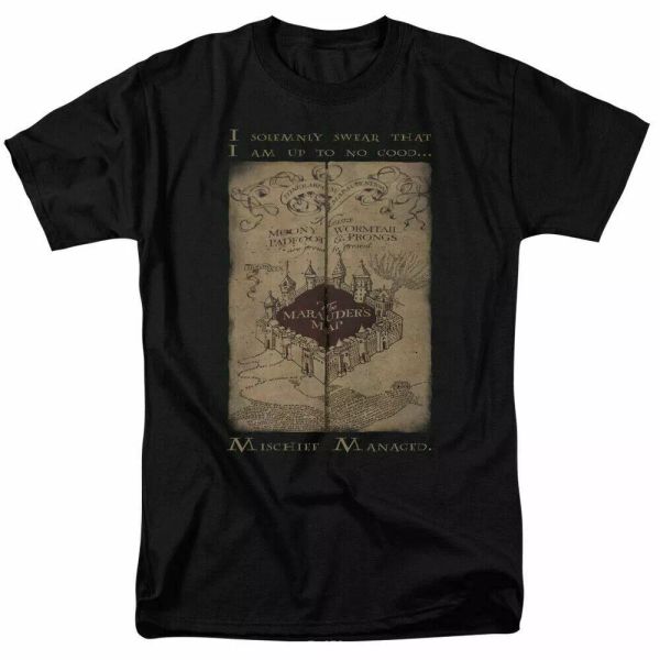 

harry potter marauders map words t shirt mens licensed movie tee black, White;black