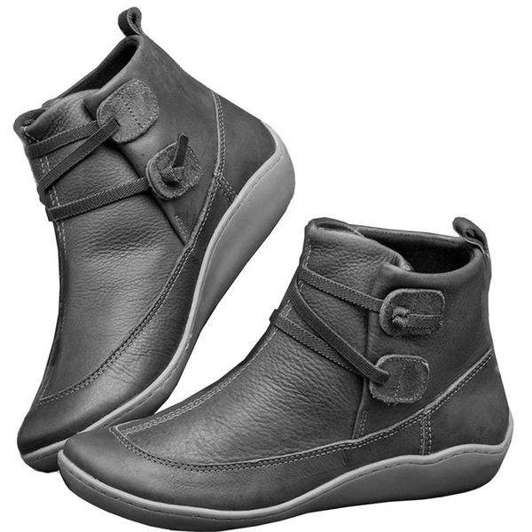 

boots women's shoes2021 autumn winter ankle the ladies female fur lace up leather large size fashion waterproof, Black