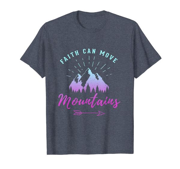 

faith can move mountains religious gift for hikers campers t-shirt, White;black