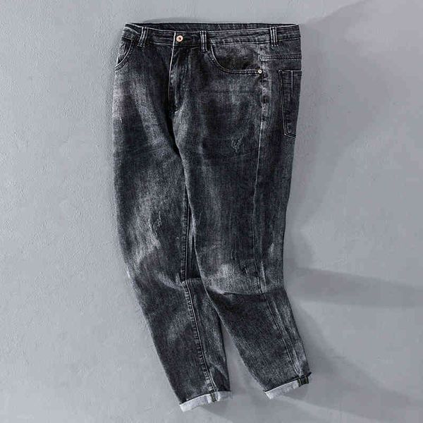 

men's jeans 28-36 size ankle-length stretch casual pants brand fashion comfortable trousers men trendy clothes spodnie aq58, Blue