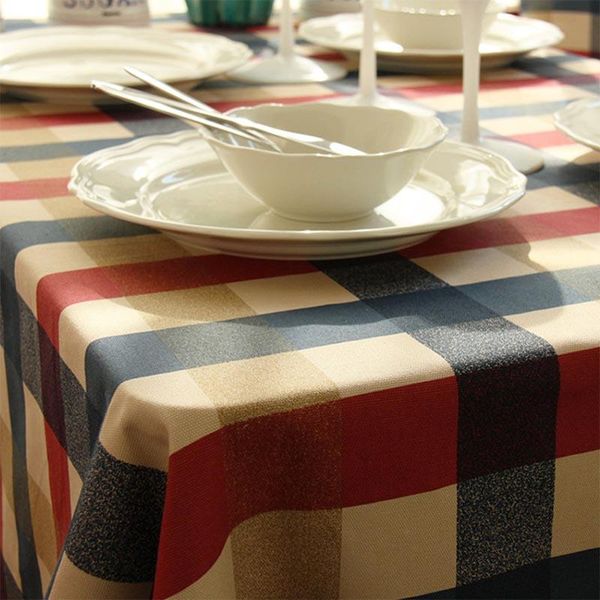 

table cloth plaid printed pattern decoration cotton linen rectangle tablecloth dining cover for kitchen home decor