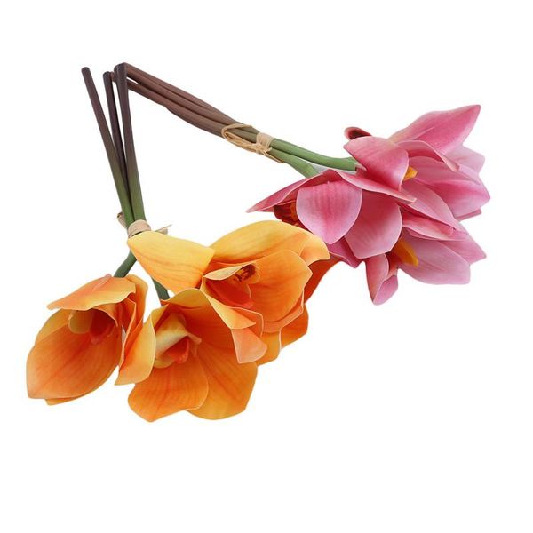 

decorative flowers & wreaths 4 head artificial magnolia flower branch for home wedding decoration fake bouquet garden decor