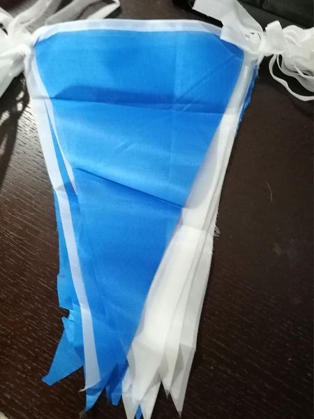 

party decoration 80m flags blue and white bunting garland wedding banners birthday banner baby shower supplies