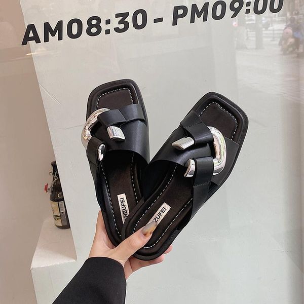 

shoes woman 2021 slippers summer rubber flip flops luxury slides low pantofle hawaiian designer flat soft rome scandals pu, Black