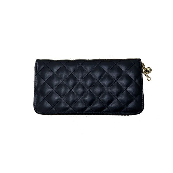 

latest designer wallet for women brand c purse zipper long clutch card holder picture ladies bag in black color, Red;black