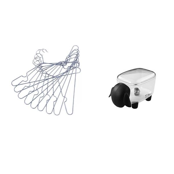 

hangers & racks 20pcs anti-slip notch - gray 1 pcs lovely sheep-shaped plastic toothpick storage boxs cotton swab box black