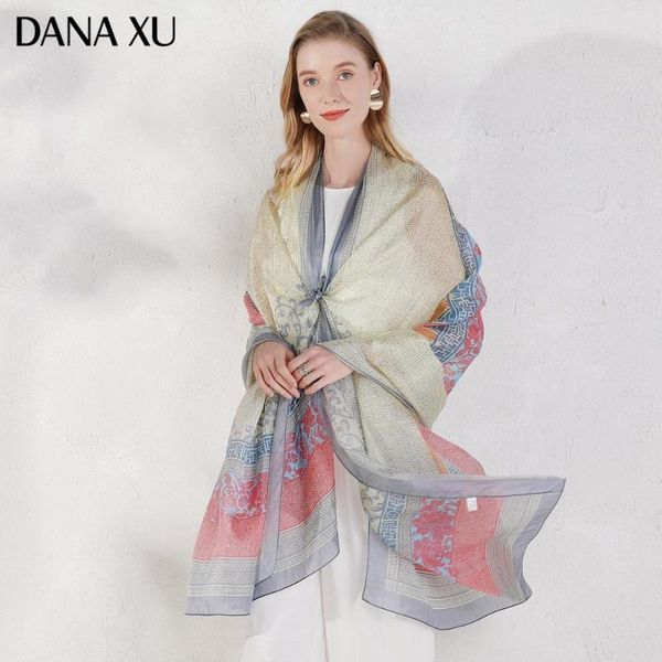 

scarves 2021 silk long scarf women design beach blanket shawl wear swimwear bandana hijab face shield foulard, Blue;gray