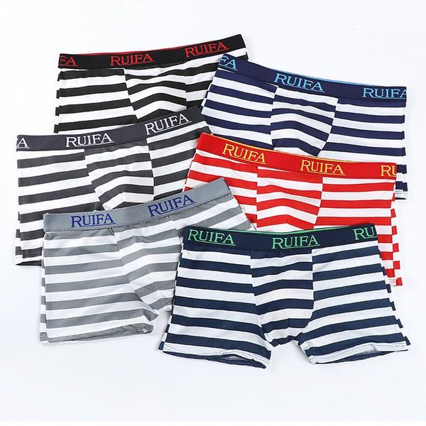 

underpants jiayan male panties striped boxershorts men boxers casual soft shorts, Black;white