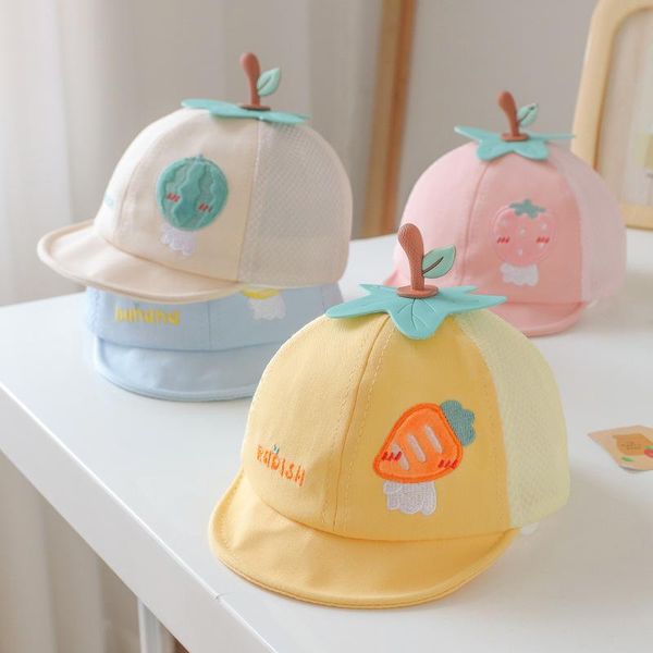 

caps & hats 6 month - 2.5 year girl baby baseball child cap children beach hat boy born korean summer cotton kids, Yellow