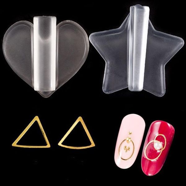 

nail art equipment metal frame bend curve making model slice rivet embossed mold, Silver