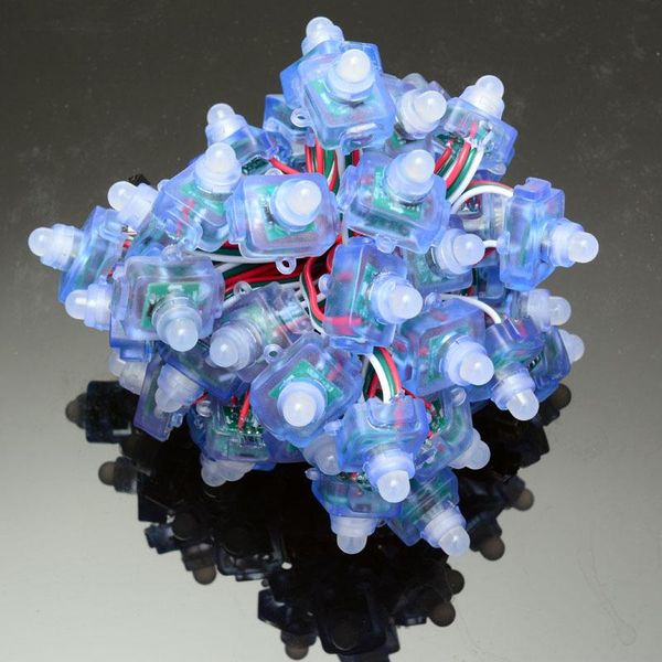 

modules 50pcs 12mm square ws2811 digital diffused module rgb full color led pixel node string light waterproof dc5v xmas advertising