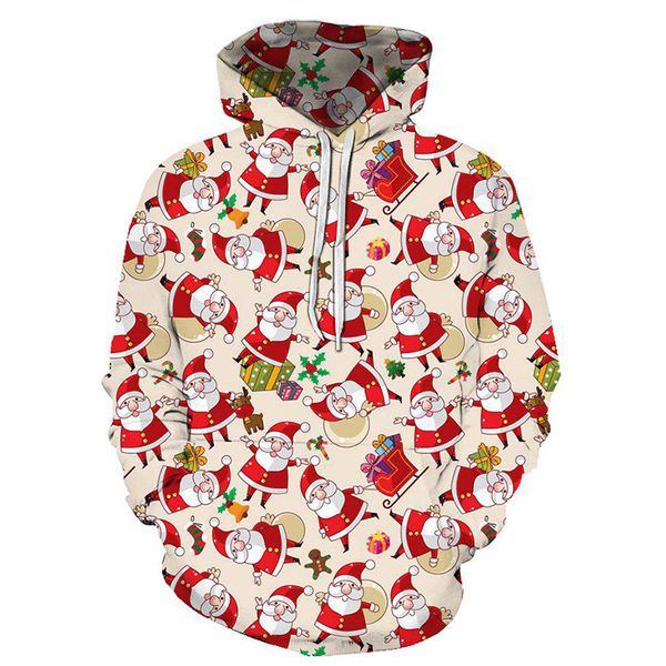 

christmas lazy style hoodie visual impact party punk gothic round neck sweater hoodie, Black