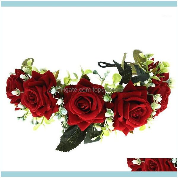 

& tools productswholesale women wedding headwear hair aessories girl flower wreath crown festival headband headdress adjustable floral garla