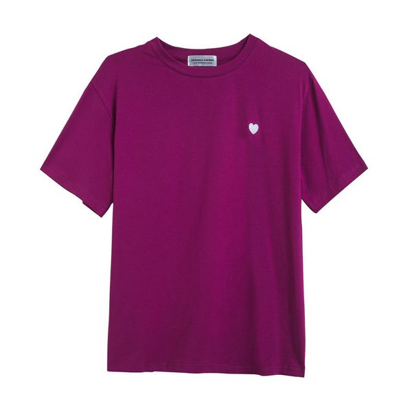 Rose Heart Ricamo Manica corta O Collo Magliette Top T Shirt Casual Donna Donna B0120 210514