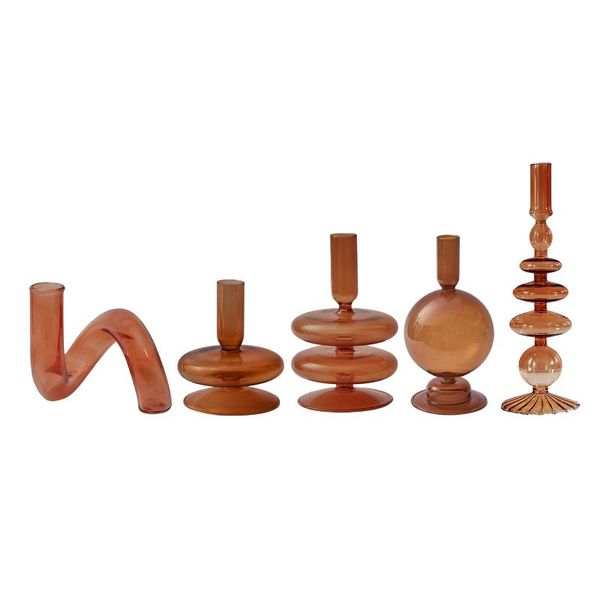 

candle holders brown glass candlestick holder decorative taper stand for indoor or outdoor dining birthday, garden, wedding, christmas