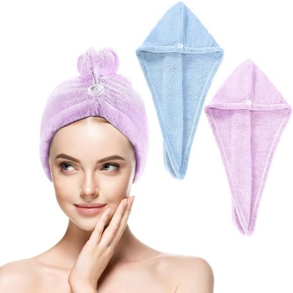 

packs of microfiber hair cover, super absorbent and quick-drying turban towel hat for women shower caps
