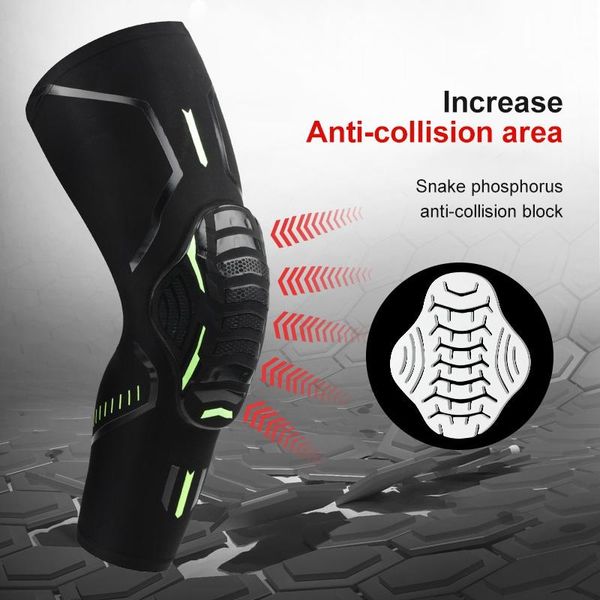 

elbow & knee pads 1pc honeycomb shockproof long leg sleeves brace breathable absorb sweat basketball pad football sports guard, Black;gray