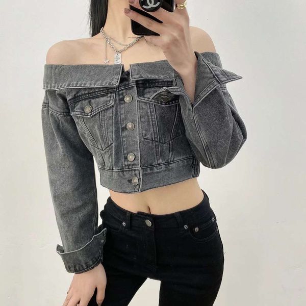 

wind spring lapel shoulder denim jacket coat can be salt sweet short jacket., Black;brown