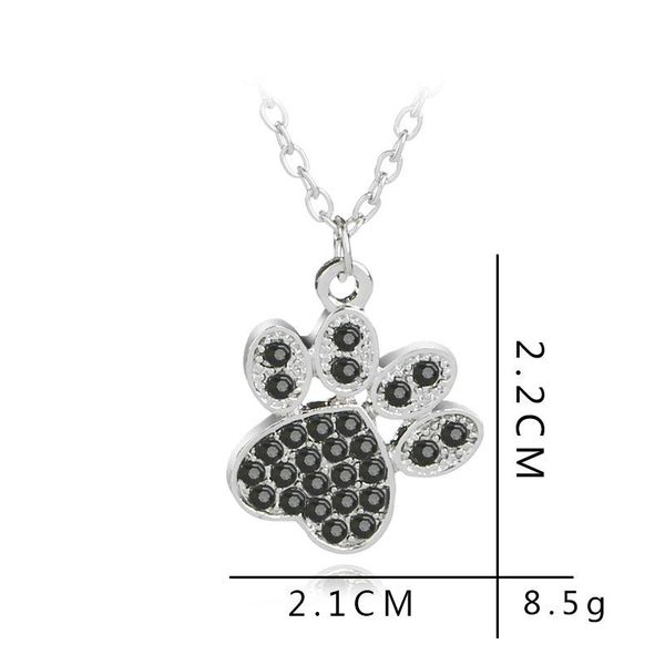 

lucky cute personality animal pet dog zircon pendant necklace love woman mother girl gift wedding blessing jewelry necklaces, Silver