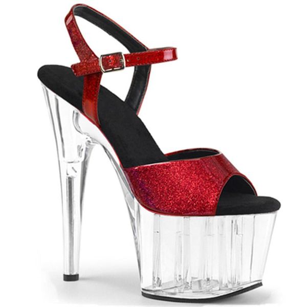 

shiny vamp, 15cm crystal heels fashion sandals, 6in handmade stage sandals, Black