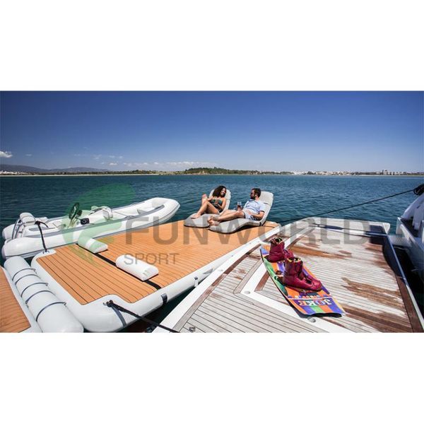 

inflatable floats & tubes funworld factory price floating yacht dock with teak pad for outdoor water games