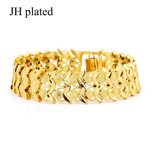 

link, chain jhplated fashion jewelry women men's bracelet gold color wide bangle for gift ethiopian/arab, Black