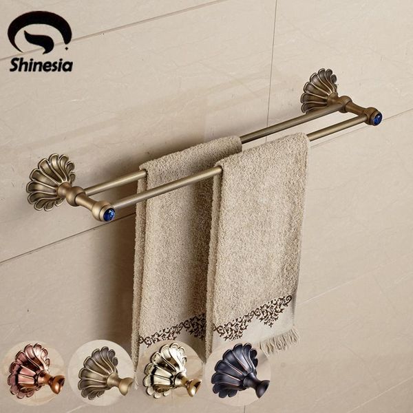 

towel racks luxury solid brass bathroom double bars rack accessory wall mounted
