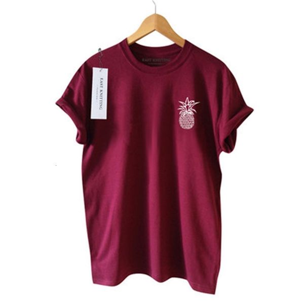 

short tee new summer sleeves pineapple printed basic women t-shirt sweet preppy style clothing s-3xl size, White