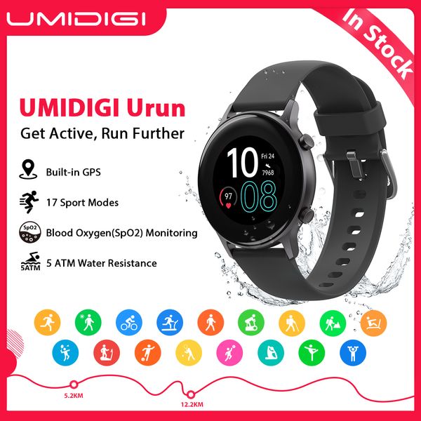 

umidigi urun smartwatch gps 1.1 color heart rate sleep monitoring sport smart clock 5atm waterproof for android ios watchg, Slivery;brown