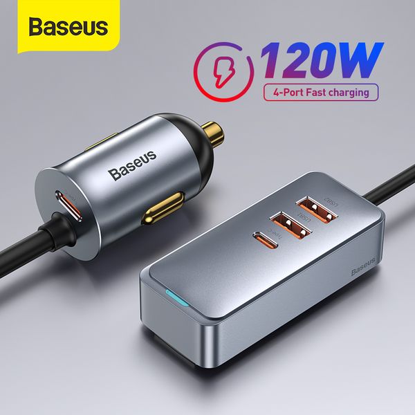

baseus 120w pd car charger quick charger qc 3.0 pd 3.0 for iphone 12 samsung type-c usb charger portable usb phone