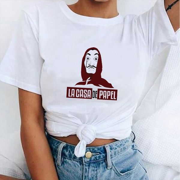 

La Casa De Papel Men T Shirts Money Heist Tees Tv Series Streetwear And Women Short Sleeve House Of Paper, White;black