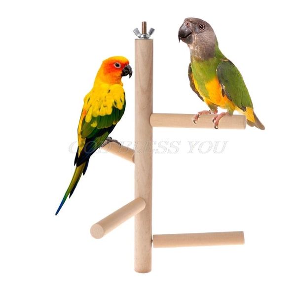 

other bird supplies parrot perch 4 layer stages toys natural wood rotating ladder parakeet cage accessories swing exercise toy drop