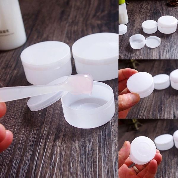 

storage bottles & jars 10pcs 5g/10g/20g/30g/50g/100g white plastic cosmetic sample pot empty face cream bottle lip container refillable
