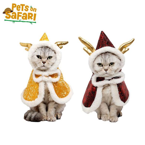 

luxurious warm chinese dress cat dog clothes dragon brocade festival cloak archaic adjustable pet costume costumes