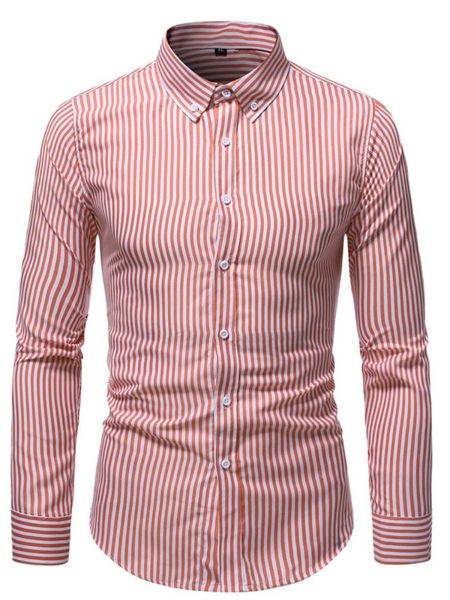 

men's casual shirts autumn style long-sleeved striped, White;black