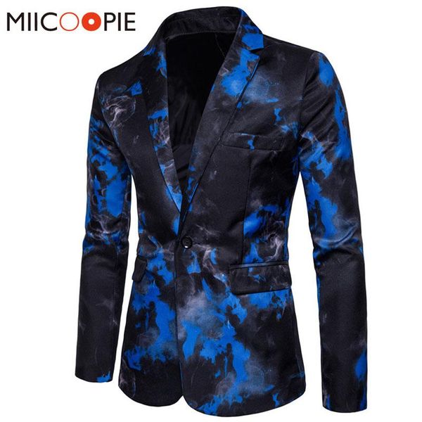 

brand male suit blazer single button ink print mens jacket chinese style flame printing vintage suits luxury formal dress men's & blaze, White;black