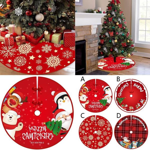 

christmas decorations 2021 cross-border tree skirt, creative and exquisite print bottom decoration supplies ornaments