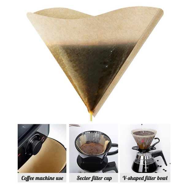 

coffee filters natural unbleached filter paper cone powder drip maker