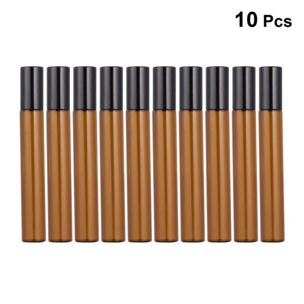 

10pcs 10ml roller bottles refillable essential oils subpackaging storage & jars