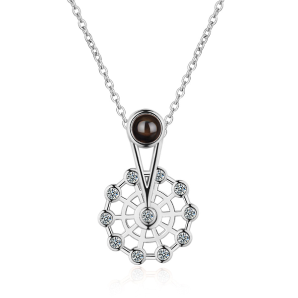 

pendant necklaces net red rotating ferris wheel sweet romantic 100 languages i love you projection short silver plated se053