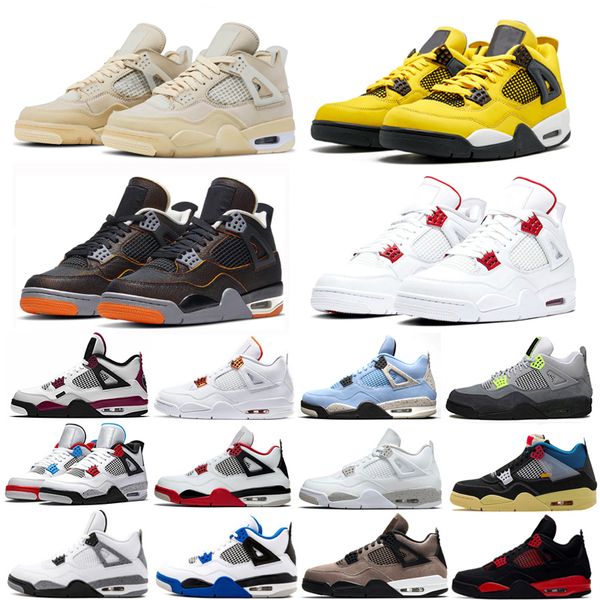 

university blue men 4 4s basketball shoes fire red metallic white oreo what the black-cat motosports mens trainers sport sneakers 7-13