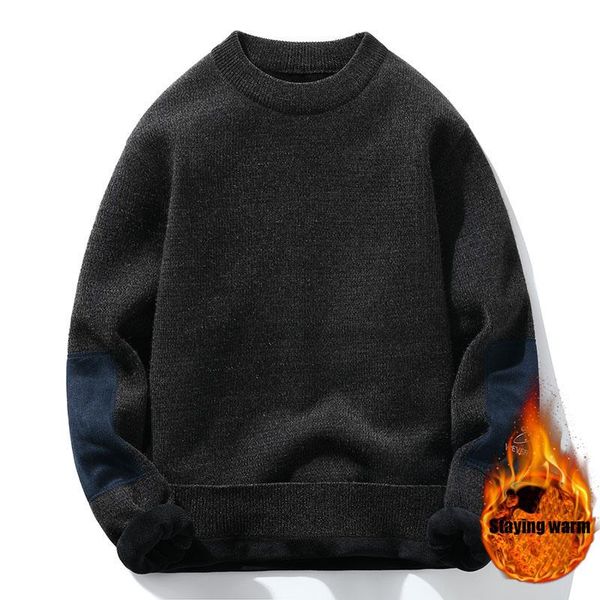 

men's sweaters 2021 winter casual thickened fleece sweater, White;black