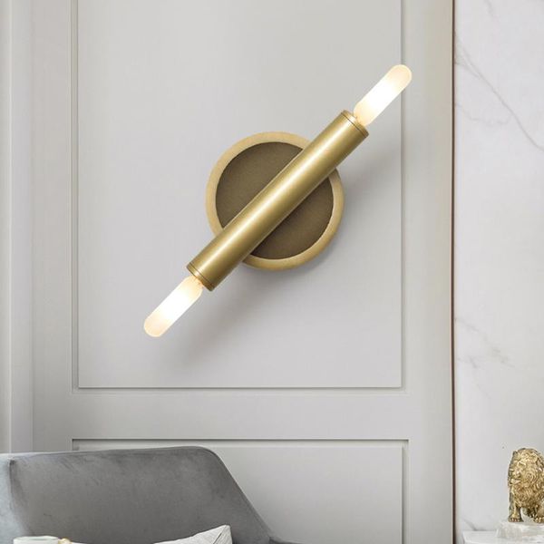 

wall lamp all-bronze mirror front simple post-modern bathroom vanity cabinet