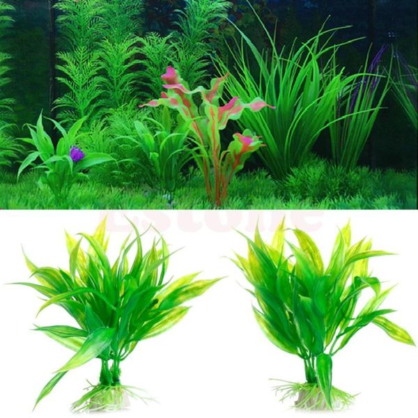

decorations green artificial plastic water grass plant ornament fish tank aquarium decor w210