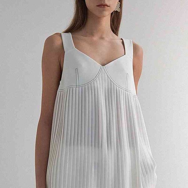 

casual dresses women slip summer sleeveless pleated strappy 68fo, Black;gray