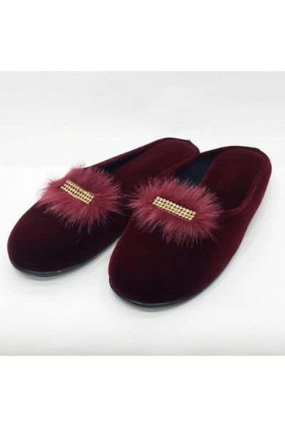 

slippers burgundy color for dowry home slipper, Black