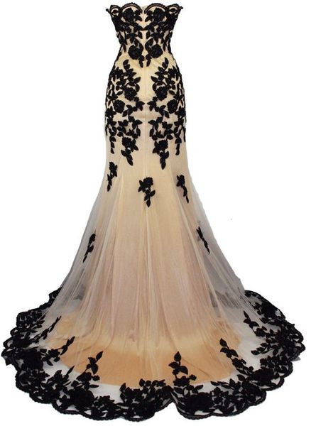 

prom dresses fashion sweetheart neck mermaid es vestidos de noiva floor length evening gowns for party, Black